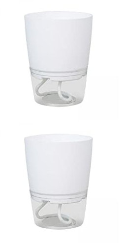 Duiaynke Lot de 2 pots de fleurs durables sans sol absorbant l'eau auto-arrosage africain violet doré pots de lierre moderne minimaliste décoration de la maison