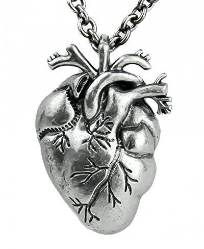 DFRIZ Gothic Punk Anatomisches Herz Halskette Realistisch für Männer und Frauen