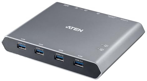 Aten Interruttore Dock Kvm A 2 Porte 4k Displayport UsB-C Con Passaggio Di Alimentazione (aten 2-Port 4k UsB-C Kvm Dock Switch u)