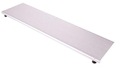 ANSNOW Tragbares Schwellenpolster, Leichte, Rutschfeste Bordsteinrampen, Fahrrad, Motorrad, Bergauf-Matte, Behindertengerechte Rollstuhlrampen/Silber/76,5 cm