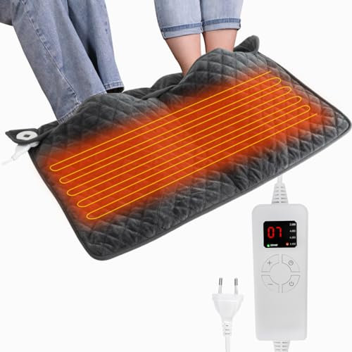 6in1 Fußwärmer,90 * 50cm,Fußwärmer,4-stufige Zeitfunktion (2/4/6/8H),elektrischer Fußwärmer,7-stufige Temperatureinstellung,Fußwärmer Erwachsene,Fußheizkissen,2-facher Überhitzungsschutz,waschbar