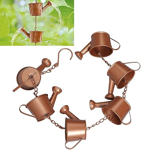 Hanging Rain Chain,Kettle Rain Chain,Metal Kettle Rain Chain,Beautiful Elegant Decorative Easy Installation Rain Chains Stable for Garden