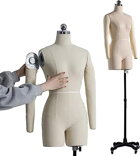 schneiderpuppe Weiblich Schaufensterpuppe zum Nähen von Kleidung, Kleiderformen in Übergröße mit 2 weichen Armen, Schneiderpuppe auf Rollen for Clothing Shop Dresses ( Size : XXL-88 )