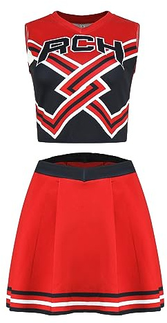 AYYOHON Disfraz de animadora para mujer, conjunto de falda corta, tréboles, disfraz de animadora para Halloween, cosplay, uniforme, talla 2XL