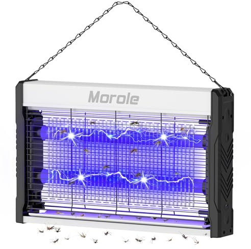 Morole Zapper elettrico per insetti da 3200 V, per interni ed esterni, con vassoio rimovibile, ricarica USB, repellente per zanzare per esterni, soggiorno, cucina, cortile