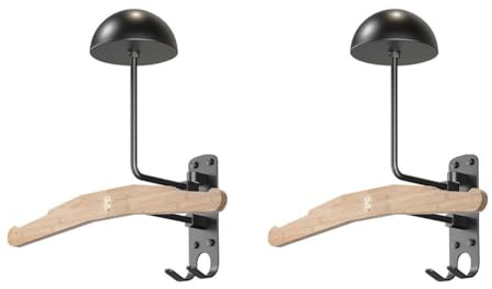 jileijar Motorradhelm-Wandhalterung, Motorradhelm-Halterung mit Garderobe, 180°-Halterung, Helm-Metallaufhänger, leicht drehbar
