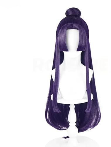 PWEINCY Parrucche per Jinshi Cosplay Parrucca lunga diritta viola scuro parrucche da donna in fibra sintetica per costumi di Halloween festa