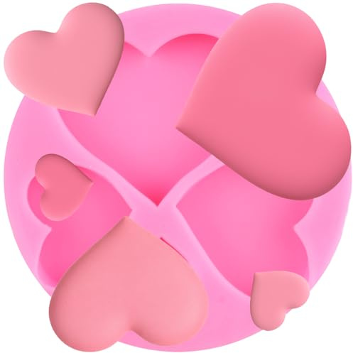 XMOLDNMS Heart Silicone Mould Love Heart Shaped Fondant Moulds for Cake Decoration Cupcake Topper Candy Chocolate Polymer Clay Gum Paste