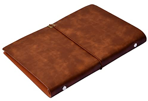 Futuhada Carnet de Voyage en Cuir A5, 23x17cm Journal de Voyage Rechargeable, Journal Intime Vintage, Antique Carnet de Dessin, Carnet de Notes en Simili Cuir pour L'Écriture Poètes Voyageurs Agendas