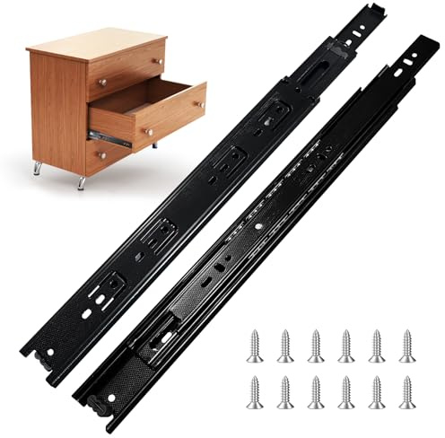 Schubladenschienen vollauszug 4 paar (8 Stück), 40,6 cm Schubladen Schienensystem Kugellager Strapazierfähig 45KG Tragkraft