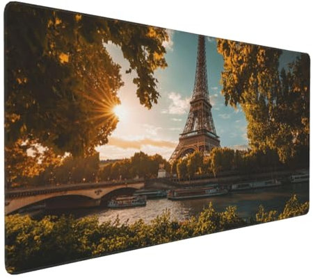 Large Mouse Pad 1200x600x4mm Iron Tower Gaming Mouse Mat Landscape XL Mousepad Anti-Fray Stitched Edges with Non-Slip Rubber Base,Ergonomic Mouse Pad Extended Desk Mat, Home Office Accessories Laptop