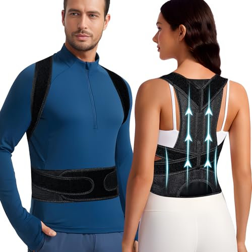 LAFUYSO Posture Corrector for Men & Women - Back Brace for Posture Support, Spine Alignment, and Pain Relief - Adjustable & Breathable Design for Neck, Shoulder, and Back Comfort