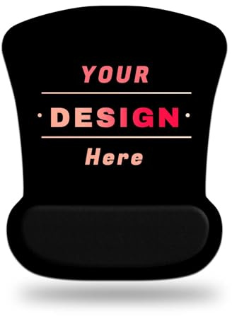 Naispanda Tappetino per mouse personalizzato con supporto per il polso, tappetino ergonomico personalizzato con foto e testo, base antiscivolo, poggiapolsi personalizzata in memory foam per mouse