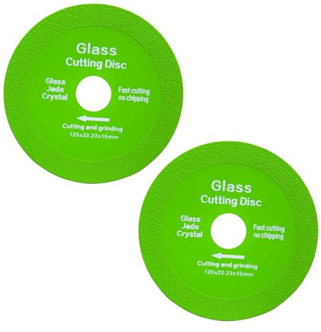 Disque à Tronçonner Verre, 2PCS Disque Diamant, Meuleuse Angle à Lame Diamantée, 125 Carrelage, Ø 22,23 mm Disque Carrelage