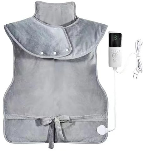 Heizkissen für Rücken, Schulter & Nacken – 60×100 cm Wärmekissen mit Abschaltautomatik, 6 Heizstufen, schnelles Aufheizen & Timer, Wärmegürtel, weiches Flanell, waschbar
