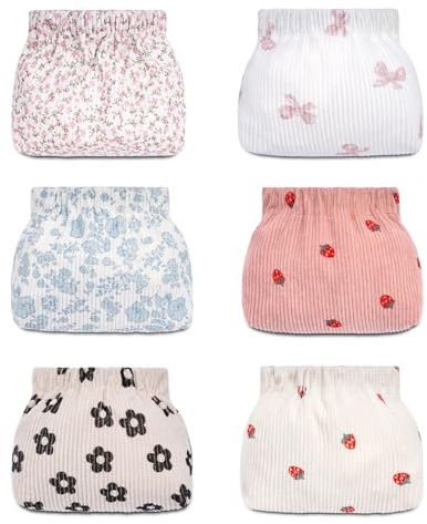 honitty Mini Makeup Pouch,Corduroy Elastic Wallet Storage for Women,Cute Small Lipstick Bag for Purse