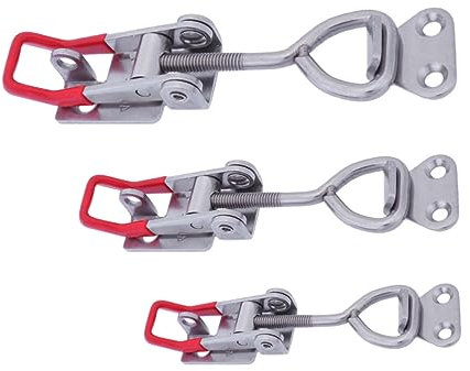 NUOBESTY 3pcs Adjustable Toggle Latch Clamp Set Heavy Duty Metal Locking Clamps for Cabinets Doors and Boxes Includes 4001 4002 4003 Models