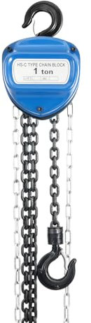 Kettenzug mit 1000kg Traglast und 4m Kettenlänge, Handkettenzug mit G80-Manganstahlkette, Manueller Handaufzug Stahlkettenblockzug