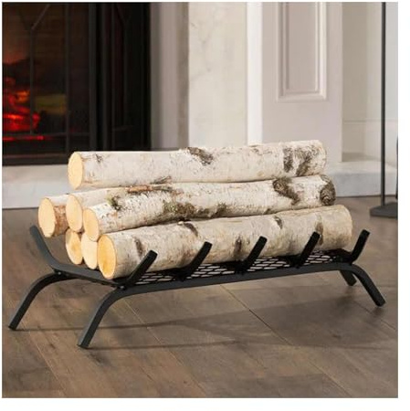 Portalegna in metallo per camino, scaffale per legna da interni ed esterni, nessuna installazione necessaria, perfetto per decorazioni per caminetti e impilamento di legno.