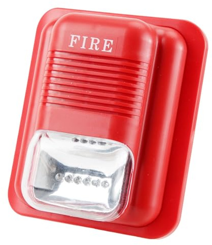 Qcwwy Alarme Incendie Sonore et Lumineuse, Sirène Stroboscopique 12V 24V pour Personnes Sourdes, Décibels élevés et Alerte Lumineuse pour la sécurité du Bureau et de la Maison