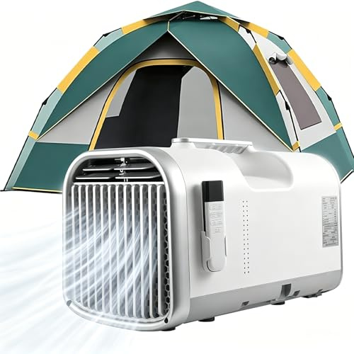 Condizionatore Portatile, Raffrescatore d'aria Senza Tubo con Modalità Notte Silenziosa 400W Timer 1-12 Ore, 4 Modalità, Telecomando per Casa e Ufficio Furgone, Camion, Piccoli Ambienti V1pro