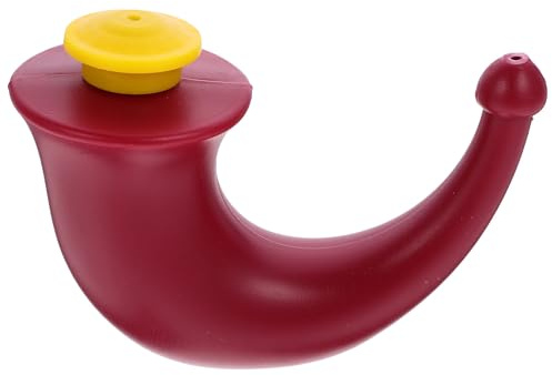 CALLARON Pot de Lavage Nasal de Yoga pour Rinçage Nasal Confortable Rouge en Plastique Base Plate et Irrigation Nasale pour Personnes Allergiques
