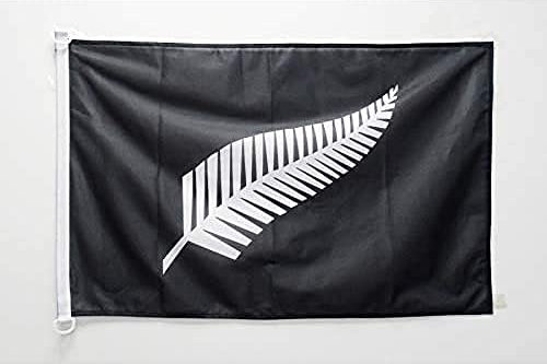 AZ FLAG Bandera Nautica de Nueva Zelanda All Black 45x30 cm - Pabellón de Conveniencia Neozelandésa 30 x 45 Cm, Bandera de Barco con anillas