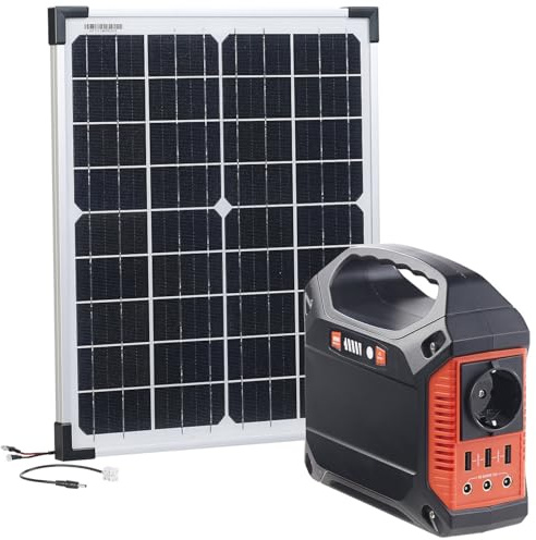 revolt Powerbox mit Solarpanel: Fensterbank-Solarkraftwerk: Powerstation mit 20-W-Modul, 155 Wh, 230 V (Powerbank & Solar-Konverter, Fensterbrett Solaranlage, Solarzelle)