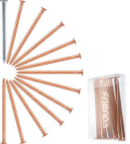 4 Pouces (100 mm) 12 Pièces Clous en Cuivre Longs pour Tuer des Arbres, Retrait des Souches avec 1 Pièces 4 Pouces Clou en Acier, Boîte de Rangement Incluse