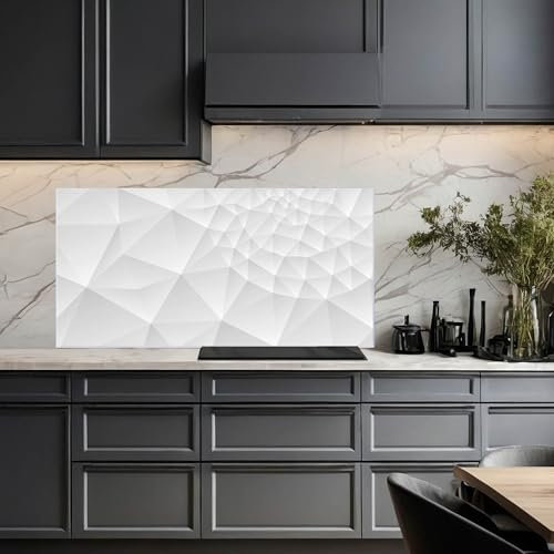 banjado Küchenrückwand Glas ohne Bohren 120x60cm – Glasrückwand Küche mit Motiv Nautilus/Spritzschutz Küchenrückwand Glas/selbstklebende Küchenrückwand Platte - magnetisch & beschreibbar