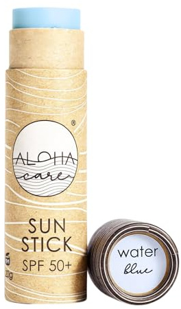 Aloha Sun Stick LSF 50+ · Mineralischer Sonnencreme Stick für Surfen & Wassersport · Sunblocker Gesicht · Wasserfest, Riffsicher & Plastikfrei · 20g (Blau)