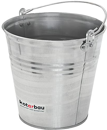 KOTARBAU® Zinkeimer 7 Liter, Ascheeimer, Putzeimer aus Metall, Silber | Blecheimer, Rostbeständig & Langlebig, Metalleimer, Haushaltseimer, Werkzeug Eimer aus verzinktem Stahl