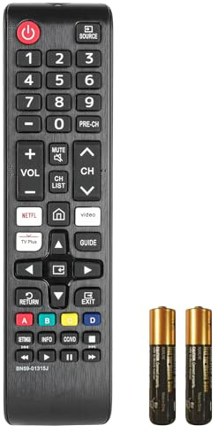 BN59-01315J New Replaced Remote Control for Samsung Smart TV UN50TU7000F UN55TU7000F UN58TU7000F UN58TU700DF UN65TU7000F UN43TU7000F UN65TU700DF with Netflix PrimeVideo Keys (with Batteries)