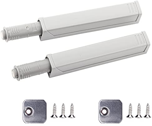 2 Set Push-Verriegelungen Türdämpferpuffer Push-Open-Verschlüsse 9,5x1,5 Cm für Türschrank Schubladen Kleiderschrank