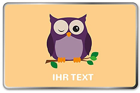 STEMPEL-FABRIK – personalisierte Metalldose eckig (20x13x5 cm | Eule) mit Namen – bedruckte Geschenkdose für Kinder – Keksdose mit Tiermotiv – Vorratsdose für Kekse, Plätzchen, Kaffee, Tee uvm. (