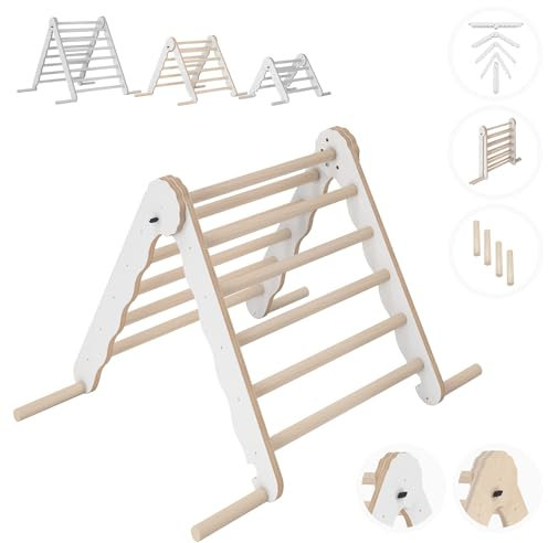 MAMOI® Indoor Klettergerüst. Kletterdreieck aus Holz. Kletterspielzeug für Kinder. Kletterturm. Kletterbogen. Montessori Spielzeug in Form eines Klettergerüsts