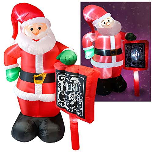 TRONJE 3m Babbo Natale Gonfiabile con Luce LED - Decorazioni Natalizie Esterni - Illuminato XXL Santa Claus - Figurina Natale - Ventola Permanente