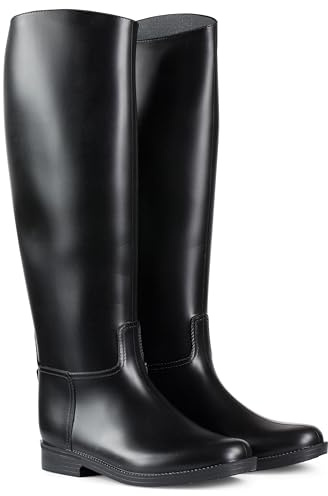 HORZE Botas de goma para niños Chester, botas de goma para montar a caballo, Negro , 29 EU