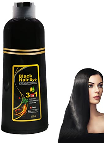 Shampoo Colorante Nero 3 In 1, Shampoo Scurente In 10 Minuti, Colorazione Istantanea Dei Capelli, Tintura Magica Per Capelli, 3 In 1 Per Uomini E Donne, Ripristina La Lucentezza. (Black)