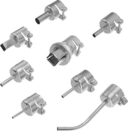 VILLFUL 8pcs Stainless Steel Heat Soldering Nozzle Hot Air Tools Nozzle for Soldering Tips Welding Accessories