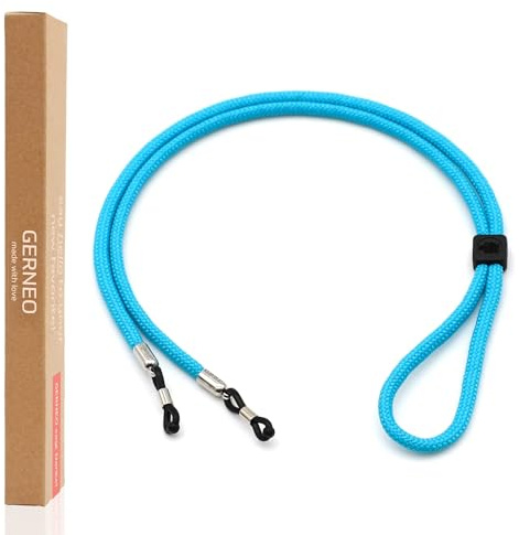 GERNEO® – DAS ORIGINAL – Florenz – Premium Brillenband für Sonnenbrillen & Lesebrillen mit Silber Halterungen – diverse Farben – verstellbar mit Kabelzug & Logogravur
