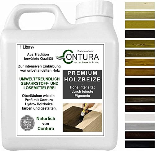 Holzbeize 1 Liter Tischler Beize Holz Farbe Wasserbeize Antik Möbel Holzfarbe Wasserbasis. (Weiß - lasierend)