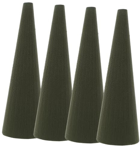 jojofuny 4 Stück Steckschaum Styroporkegel Styropor Formen Mini Weihnachtsbaum Deko Schaumkegel Steckmasse Blumen Steckschwamm Kleiner Tannenbaum Kinder DIY Christbaum Basteln Tischdeko