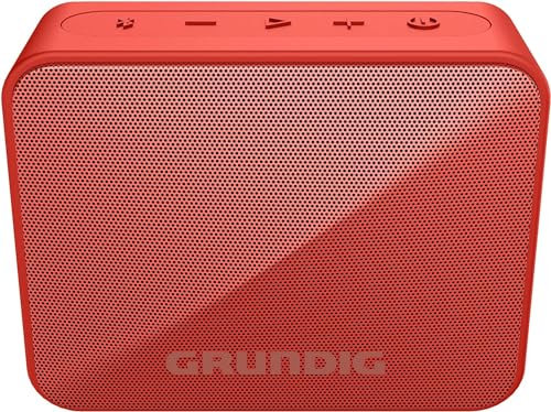 GRUNDIG Solo+ Red Bluetooth Lautsprecher, Soundbox, 3.5 W RMS Leistung, 30 Meter Reichweite, mehr als 20 Stdn. Spielzeit, Bluetooth 5.3, Spritzwassergeschütztes Gehäuse (IPX5), Schwarz