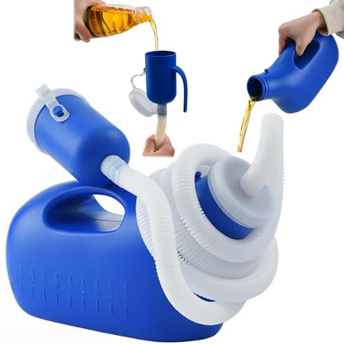 BEOTAY Pee Bottle for Men,Male Urinal Bottles with Spill Proof,Mens Urine Bottle for Beds, Wheelchair,Car,Travel,1.6M/63 Hose,1000Ml Portable Urinals for Men,Reusable