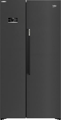 Beko ASL1442VPZ HarvestFresh™ 91cm Frost Free American Fridge Freezer Black