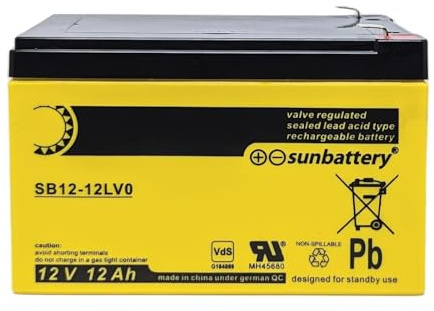 Sun Battery SB12-12LV0 12V 12Ah Blei Akku AGM mit VDs