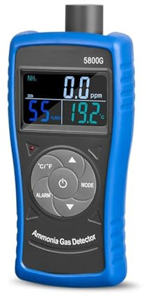 Detector de Gases, Detector de Gas amoniaco Monitor de Gas amoniaco Recargable 0~100 PPM Medidor de amoniaco Profesional