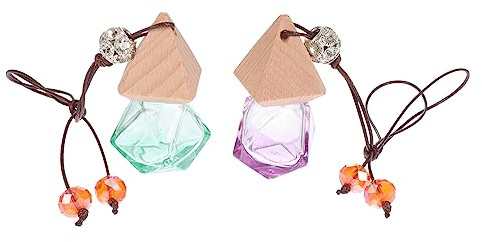OUNONA 2stücke Glas-parfümflasche zum Aufhängen als Auto-innendekoration Leere Duftflasche mit Kompaktem Design für Natürliche Düfte und Dekoration im Auto