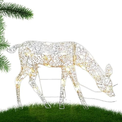 Weihnachtsbeleuchtung Rentier Aussen, Rentier Beleuchtet Aussen, Led Rentier Familie Outdoor, Rentier Beleuchtet Outdoor, Wasserabweisende, Im Freien Stehende Elchverzierung Für Hof, Rasengarten